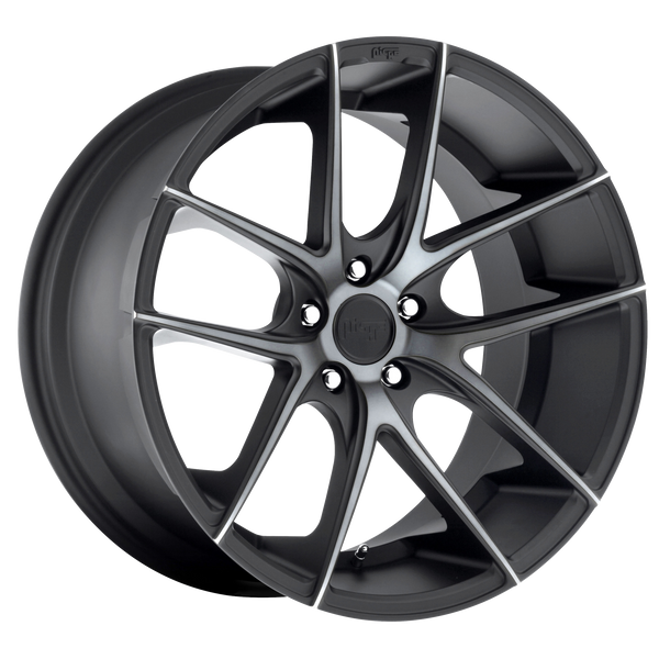 18x9.5 5x120 Niche Wheels M130 Targa Matte Black Double Dark Tint 40 offset 72.56 hub