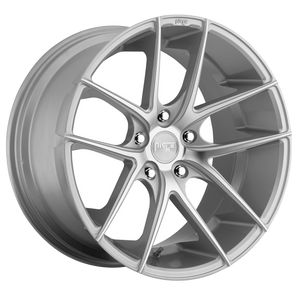 20x8.5 5x112 Niche Wheels M131 Targa Gloss Silver Machined 42 offset 66.56 hub