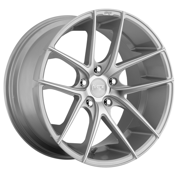 20x8.5 5x112 Niche Wheels M131 Targa Gloss Silver Machined 42 offset 66.56 hub