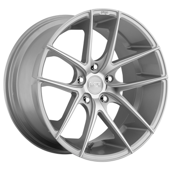 20x8.5 5x112 Niche Wheels M131 Targa Gloss Silver Machined 42 offset 66.56 hub