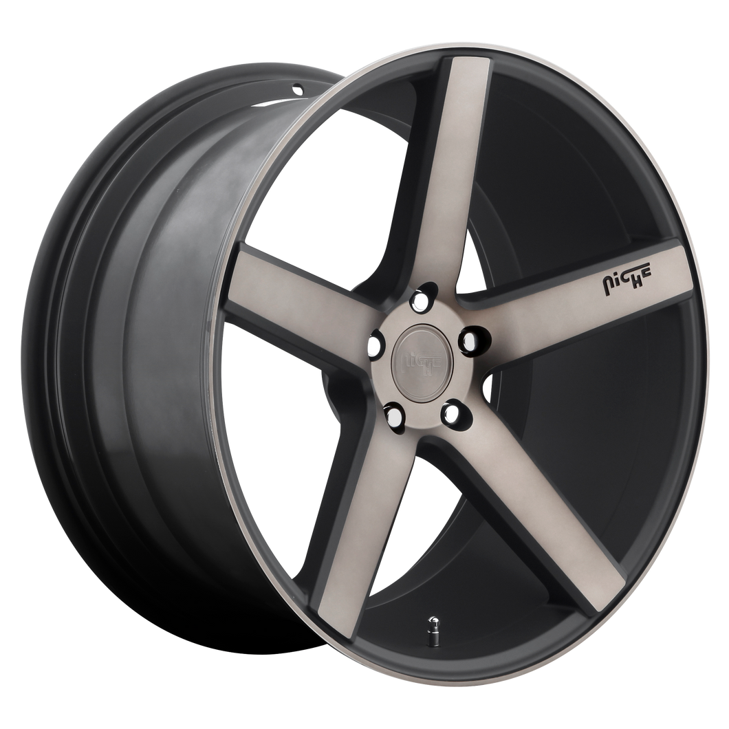 20x8.5 5x114.3 Niche Wheels M134 Milan Matte Black Machined With Double Dark Tint 35 offset 72.56 hub