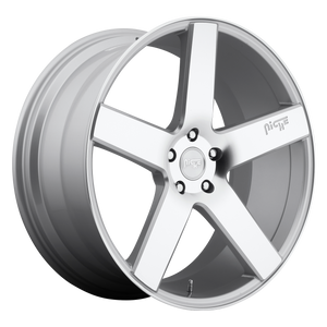 18x8 5x114.3 Niche Wheels M135 Milan Gloss Silver Machined 40 offset 72.56 hub