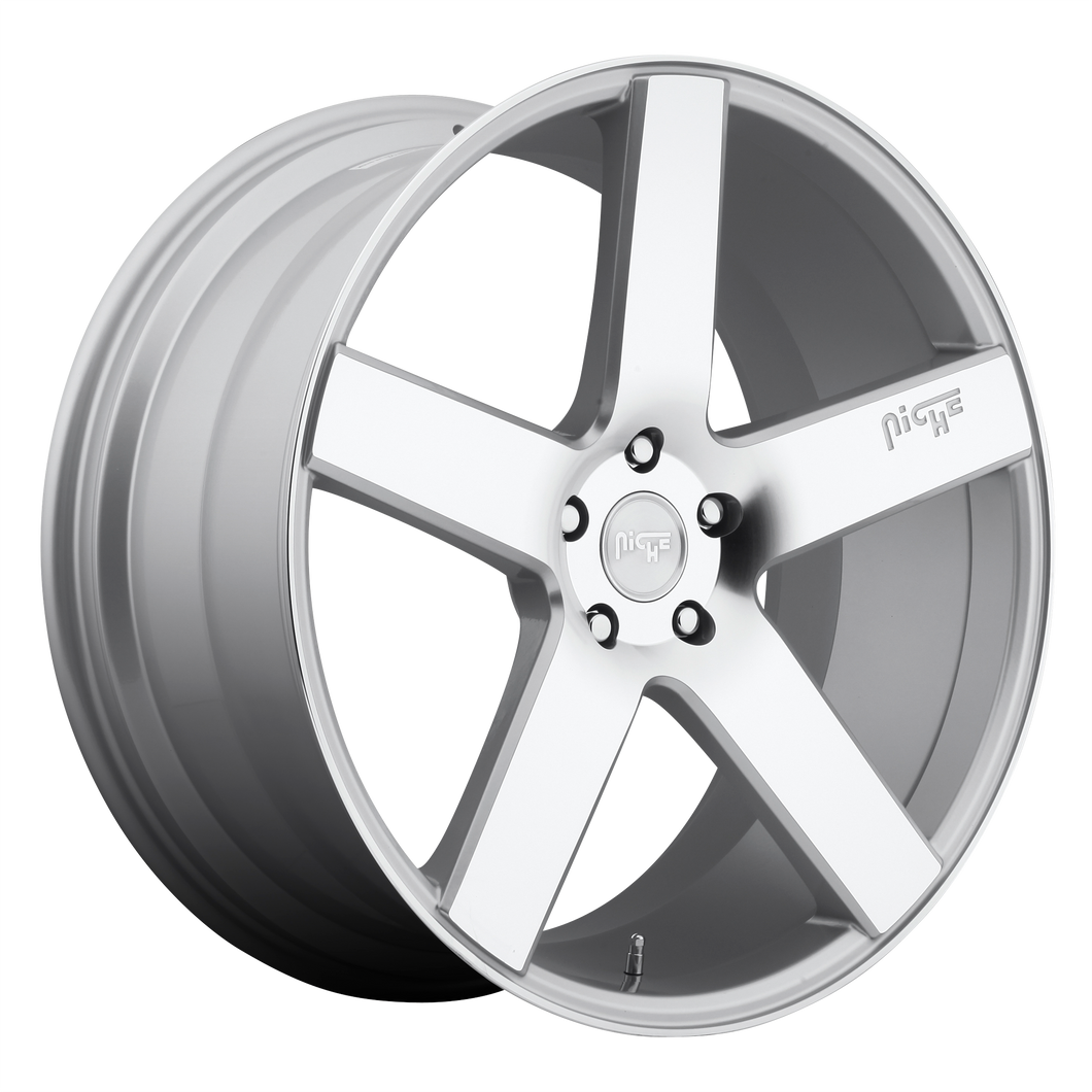 18x8 5x114.3 Niche Wheels M135 Milan Gloss Silver Machined 40 offset 72.56 hub