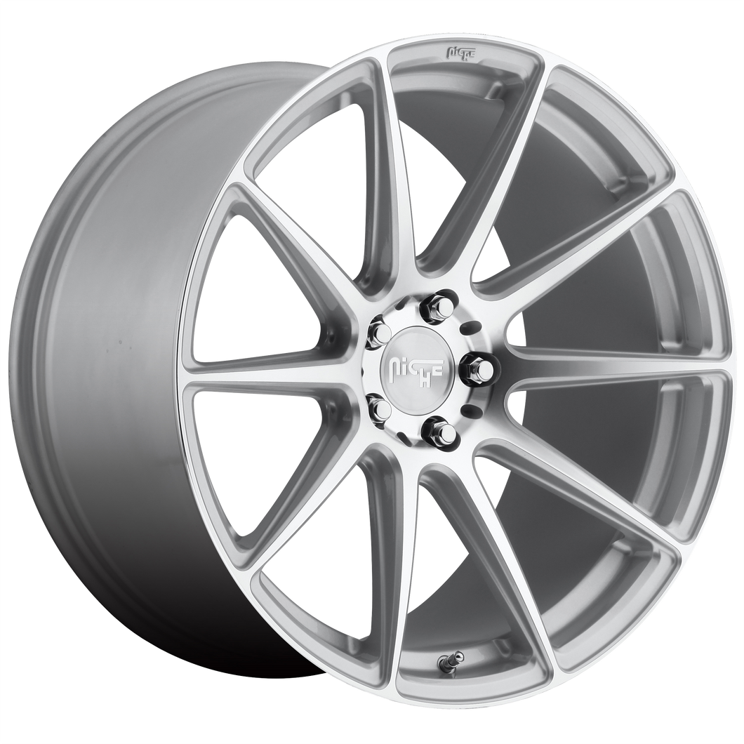 20x10 5x120 Niche Wheels M146 Essen Gloss Silver Machined 40 offset 74.1 hub