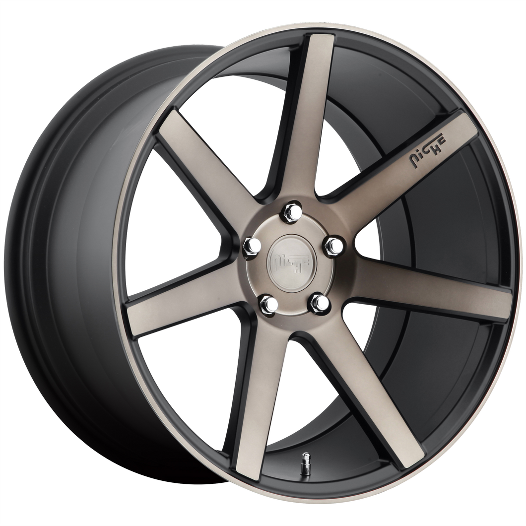 20x9 5x115 Niche Wheels M150 Verona Matte Black Machined 18 offset 71.5 hub