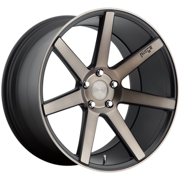 18x9.5 5x112 Niche Wheels M150 Verona Matte Black Machined 48 offset 66.56 hub