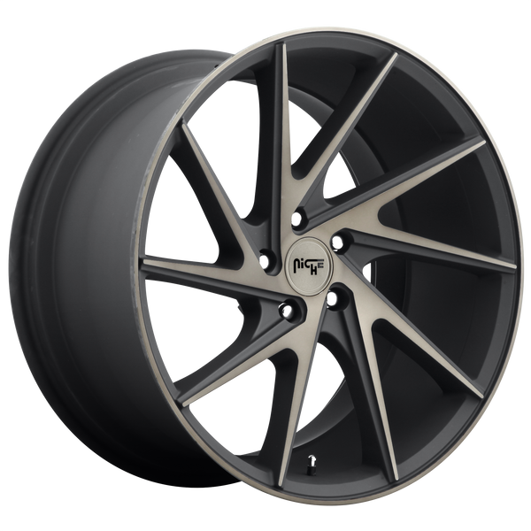 20x10.5 5x120 Niche Wheels M163 Invert Matte Black Machined Ring 35 offset 72.56 hub