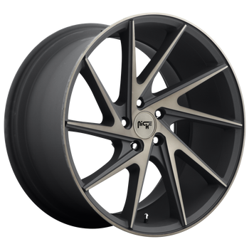 20x10.5 5x120 Niche Wheels M163 Invert Matte Black Machined Ring 35 offset 72.56 hub