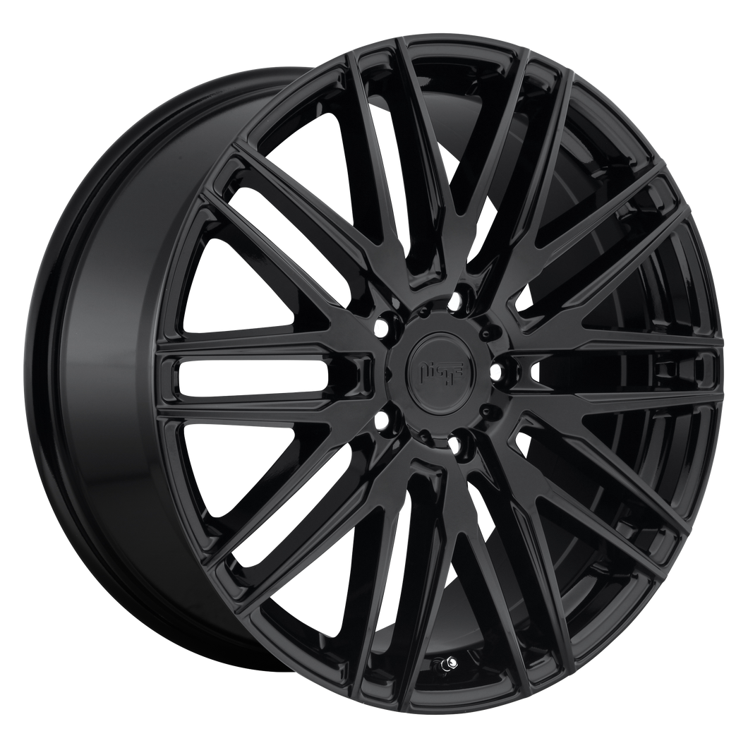 22x9 5x114.3 Niche Wheels M164 Anzio Gloss Black 38 offset 72.56 hub