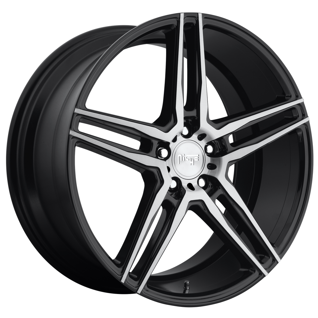 18x8 5x112 Niche Wheels M169 Turin Matte Black Machined 30 offset 66.56 hub