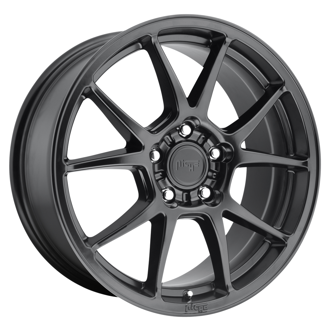 17x8 5x112 Niche Wheels M174 Messina Matte Black 40 offset 66.56 hub