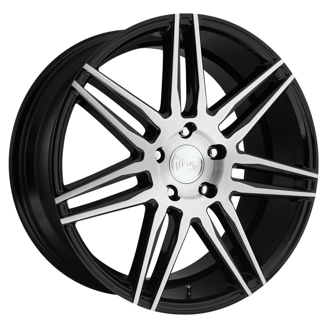 19x8.5 5x120 Niche Wheels M178 Trento Gloss Black Brushed 35 offset 72.56 hub