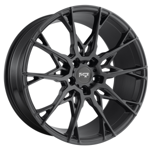 18x8.5 5x112 Niche Wheels M183 Staccato Matte Black 35 offset 66.56 hub