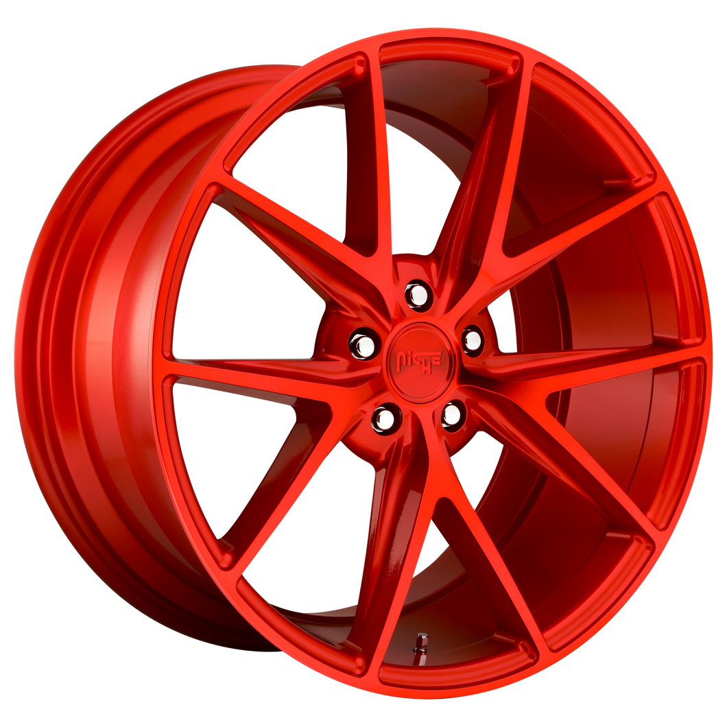 18x8 5x120 Niche Wheels M186 Misano Candy Red 40 offset 72.56 hub