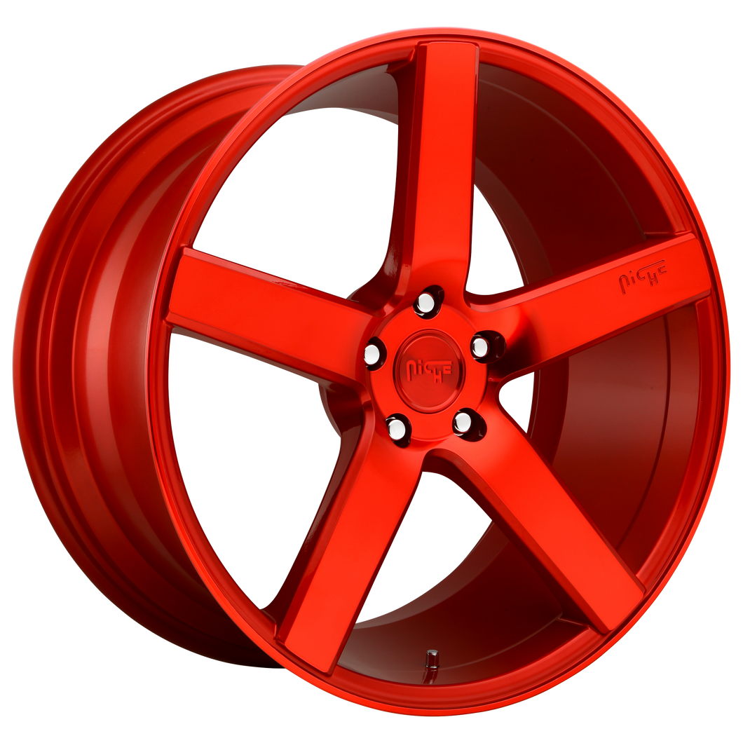 20x8.5 5x114.3 Niche Wheels M187 Milan Candy Red 35 offset 72.56 hub