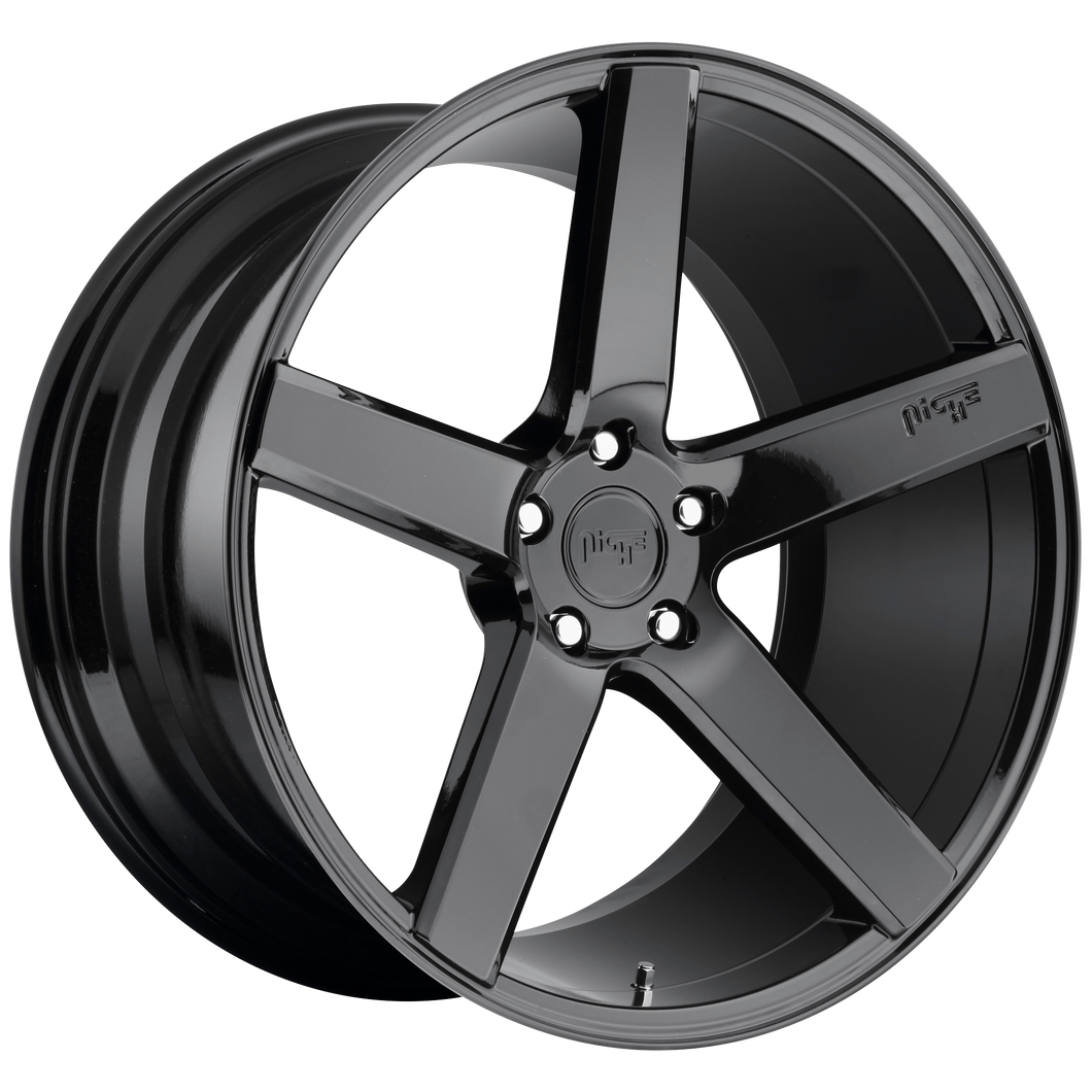 20x10 5x120 Niche Wheels M188 Milan Gloss Black 40 offset 72.56 hub