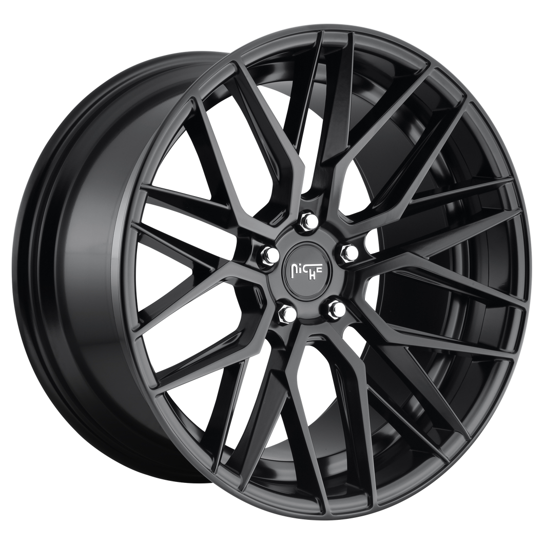 19x9.5 5x114.3 Niche Wheels M190 Gamma Matte Black 35 offset 72.56 hub