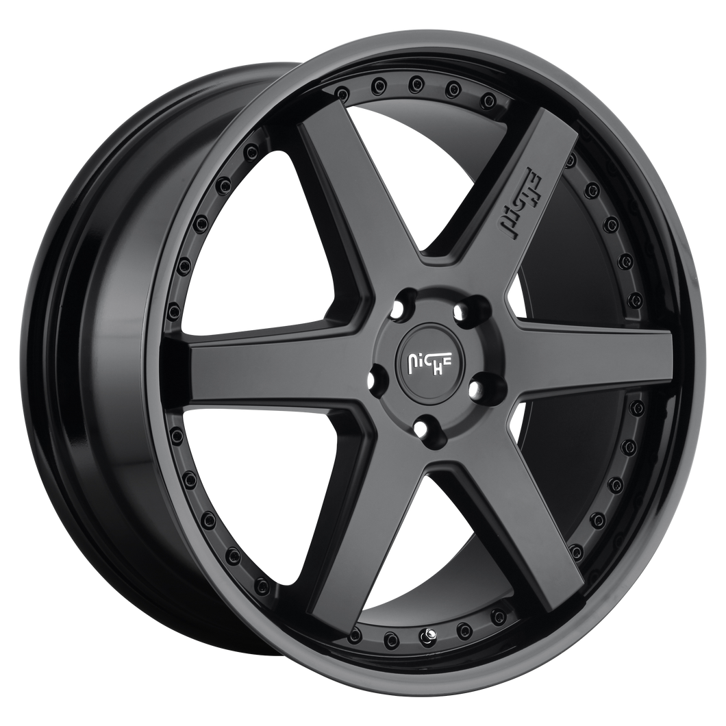 20x10.5 5x112 Niche Wheels M192 Altair Gloss Black Matte Black 30 offset 66.56 hub