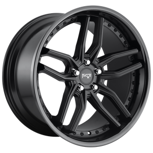 19x9.5 5x114.3 Niche Wheels M194 Methos Gloss Black Matte Black 35 offset 72.56 hub