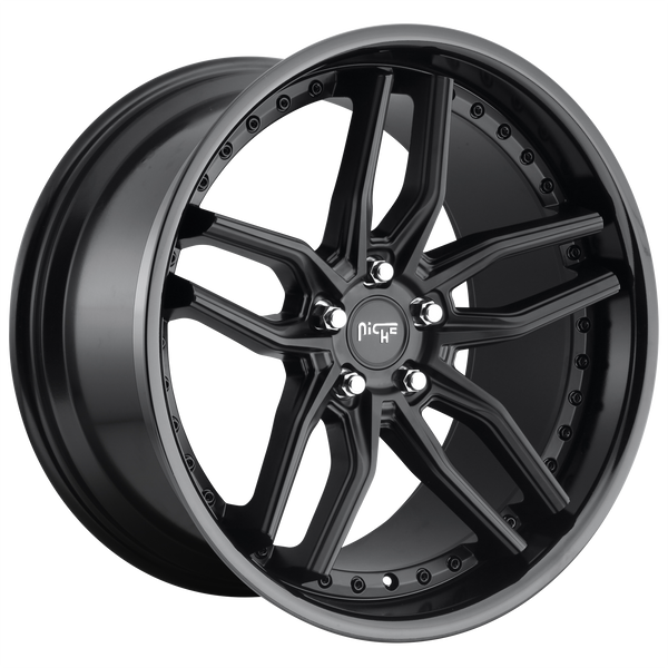 19x9.5 5x114.3 Niche Wheels M194 Methos Gloss Black Matte Black 35 offset 72.56 hub