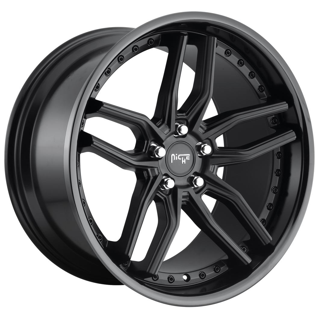 20x10.5 5x112 Niche Wheels M194 Methos Gloss Black Matte Black 40 offset 66.56 hub