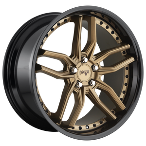 20x10.5 5x112 Niche Wheels M195 Methos Matte Bronze Black Bead Ring 40 offset 66.56 hub