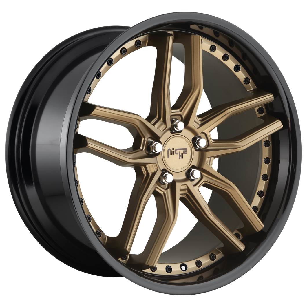 20x9 5x115 Niche Wheels M195 Methos Matte Bronze Black Bead Ring 18 offset 71.5 hub