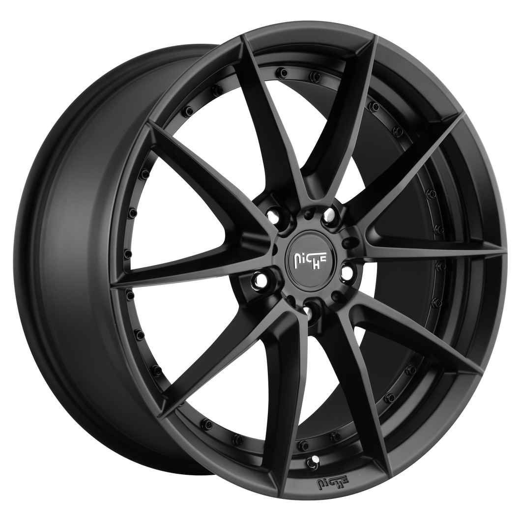 20x9 5x115 Niche Wheels M196 Sector Matte Black 38 offset 71.5 hub