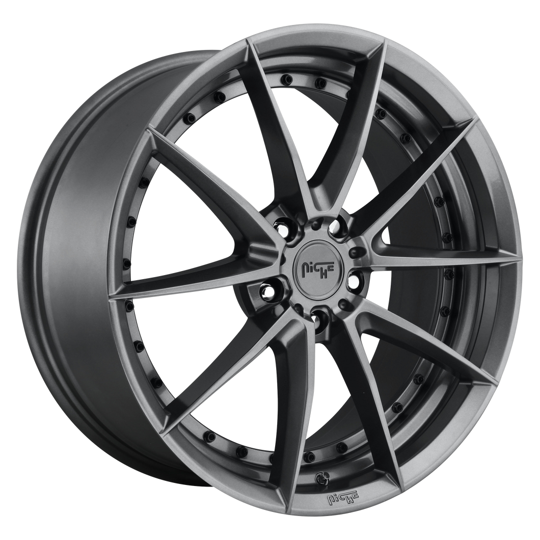 20x9 5x114.3 Niche Wheels M197 Sector Gloss Anthracite 35 offset 72.56 hub