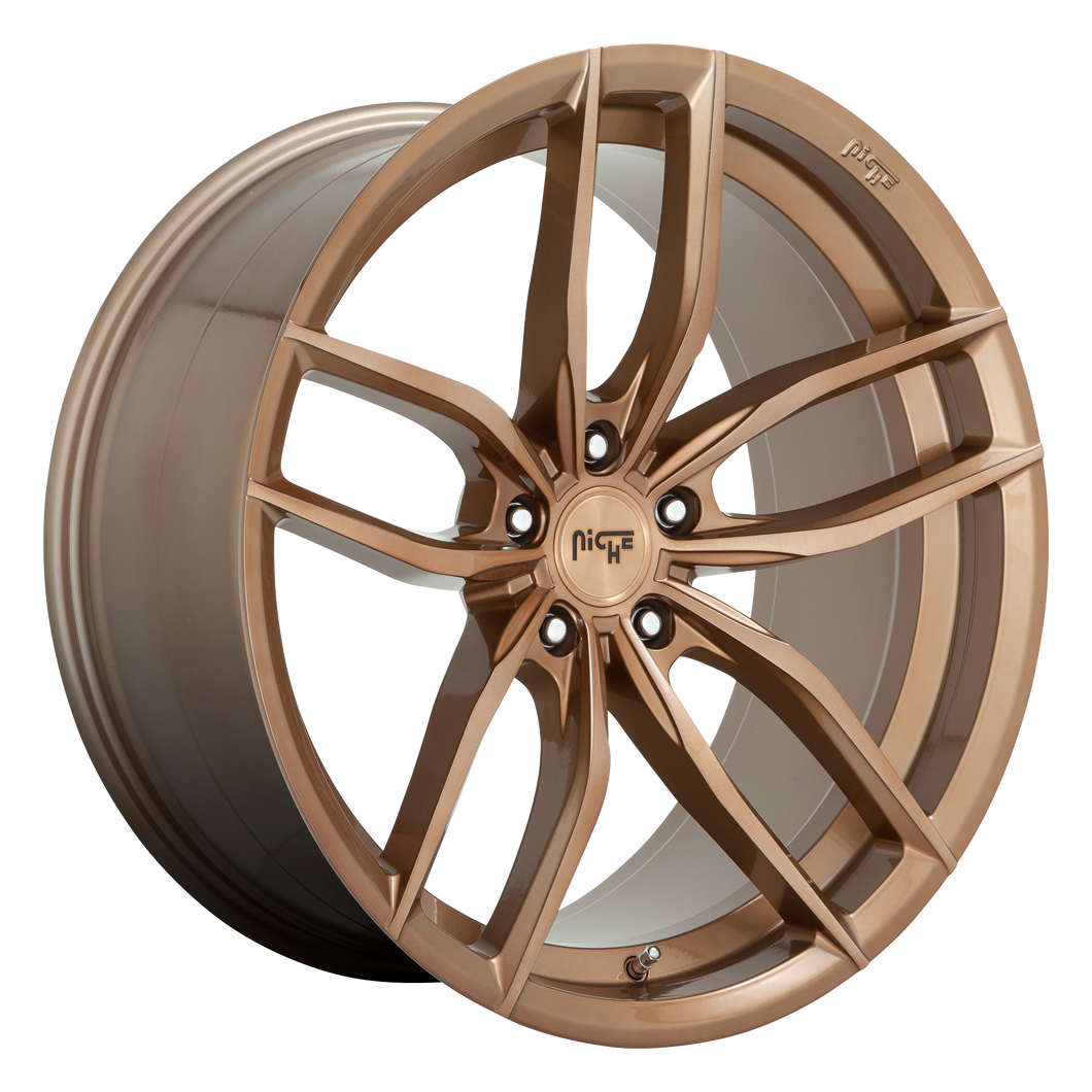 19x9.5 5x120 Niche Wheels M202 Vosso Glossy Bronze Brushed 40 offset 72.56 hub