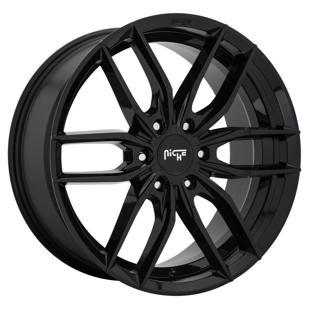 22x9.5 6x135 Niche Wheels M209 Vosso Gloss Black 30 offset 87.1 hub