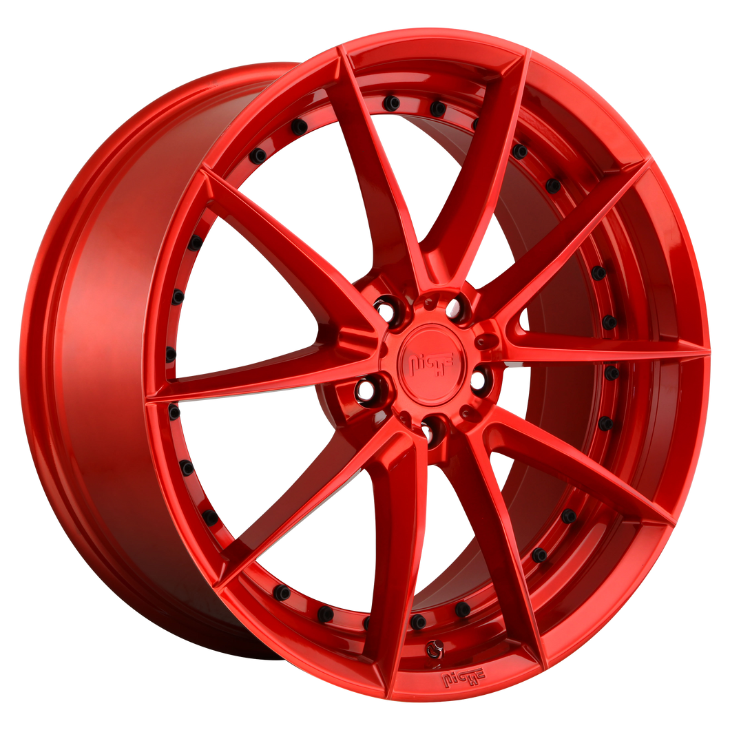 19x8.5 5x112 Niche Wheels M213 Sector Candy Red 42 offset 66.56 hub