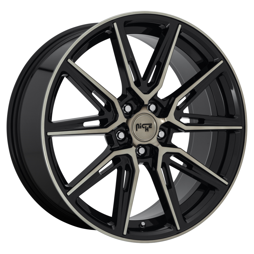 20x10.5 5x115 Niche Wheels M219 Gemello Gloss Machined Double Dark Tint 20 offset 71.5 hub