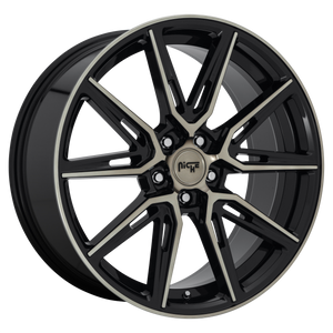 20x10.5 5x112 Niche Wheels M219 Gemello Gloss Machined Double Dark Tint 40 offset 66.56 hub