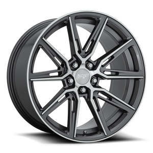 20x9 5x115 Niche Wheels M220 Gemello Gloss Anthracite Machined 18 offset 71.5 hub