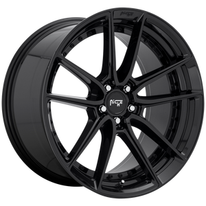 22x10.5 5x120 Niche Wheels M223 DFS Gloss Black 40 offset 74.1 hub