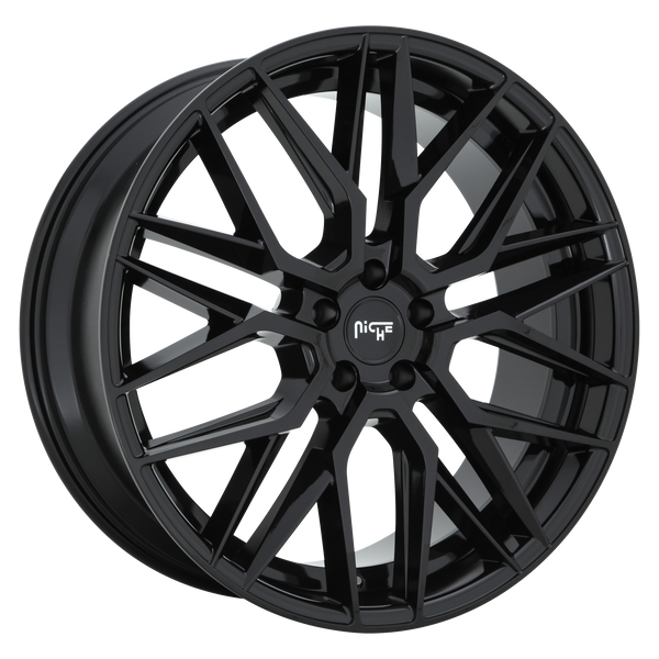 24x10 5x115 Niche Wheels M224 Gamma Gloss Black 18 offset 71.5 hub