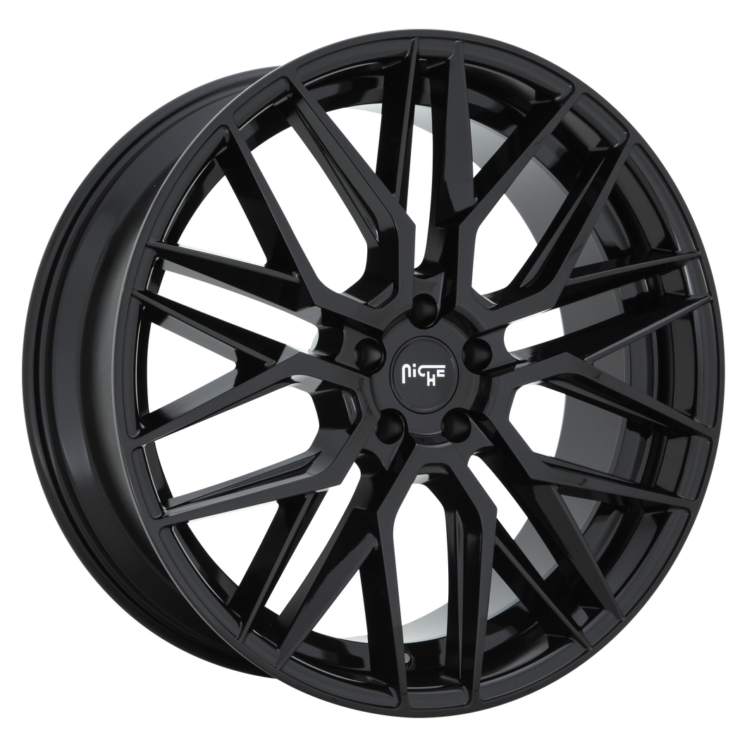 19x9.5 5x114.3 Niche Wheels M224 Gamma Gloss Black 35 offset 72.56 hub