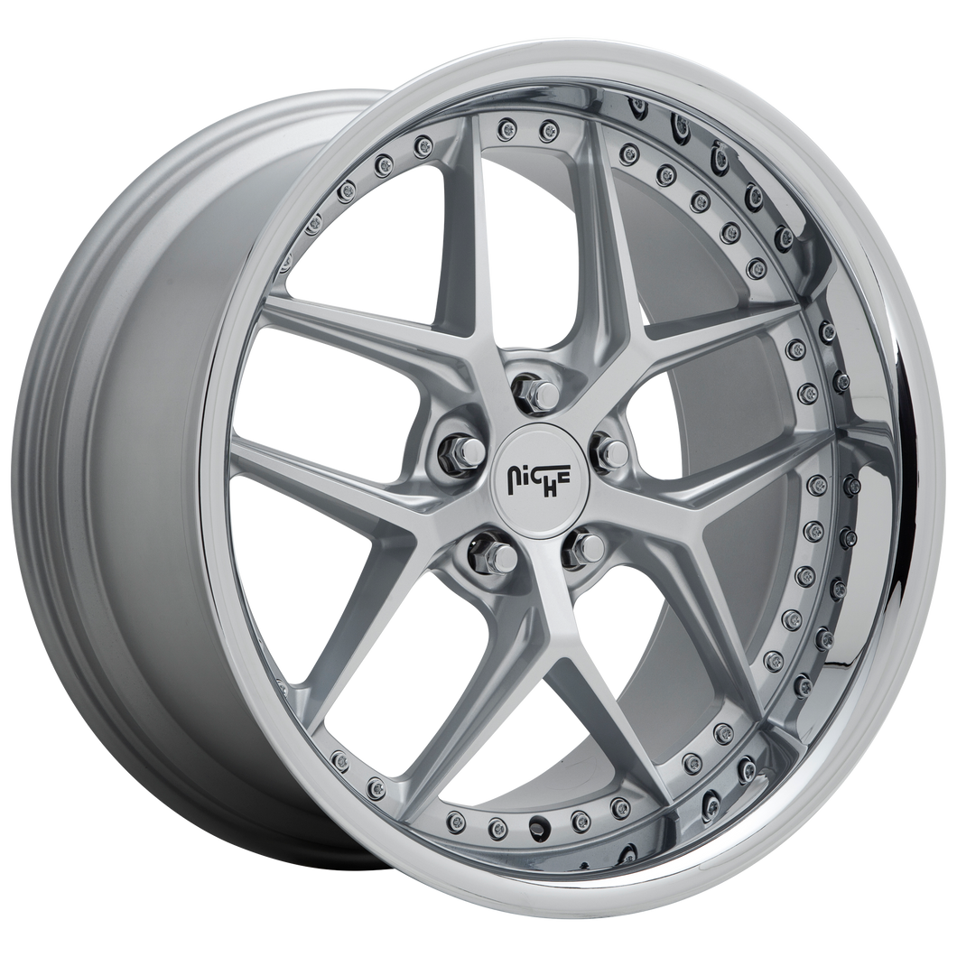 20x10.5 5x112 Niche Wheels M225 Vice Matte Silver 40 offset 66.56 hub