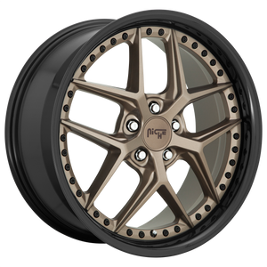 20x9 5x114.3 Niche Wheels M227 Vice Matte Bronze Black Bead Ring 35 offset 72.56 hub