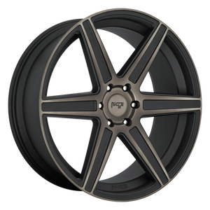 22x9.5 6x139.7 Niche Wheels M236 Carina Matte Machined Double Dark Tint 30 offset 78.1 hub