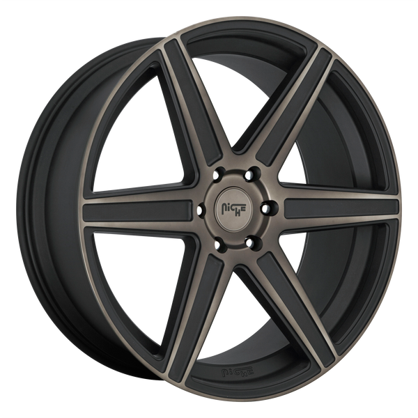 22x9.5 6x139.7 Niche Wheels M236 Carina Matte Machined Double Dark Tint 30 offset 78.1 hub