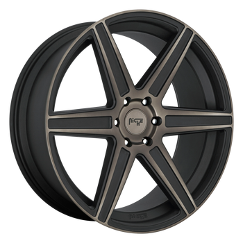 20x10.5 5x120 Niche Wheels M236 Carina Matte Machined Double Dark Tint 35 offset 72.5 hub