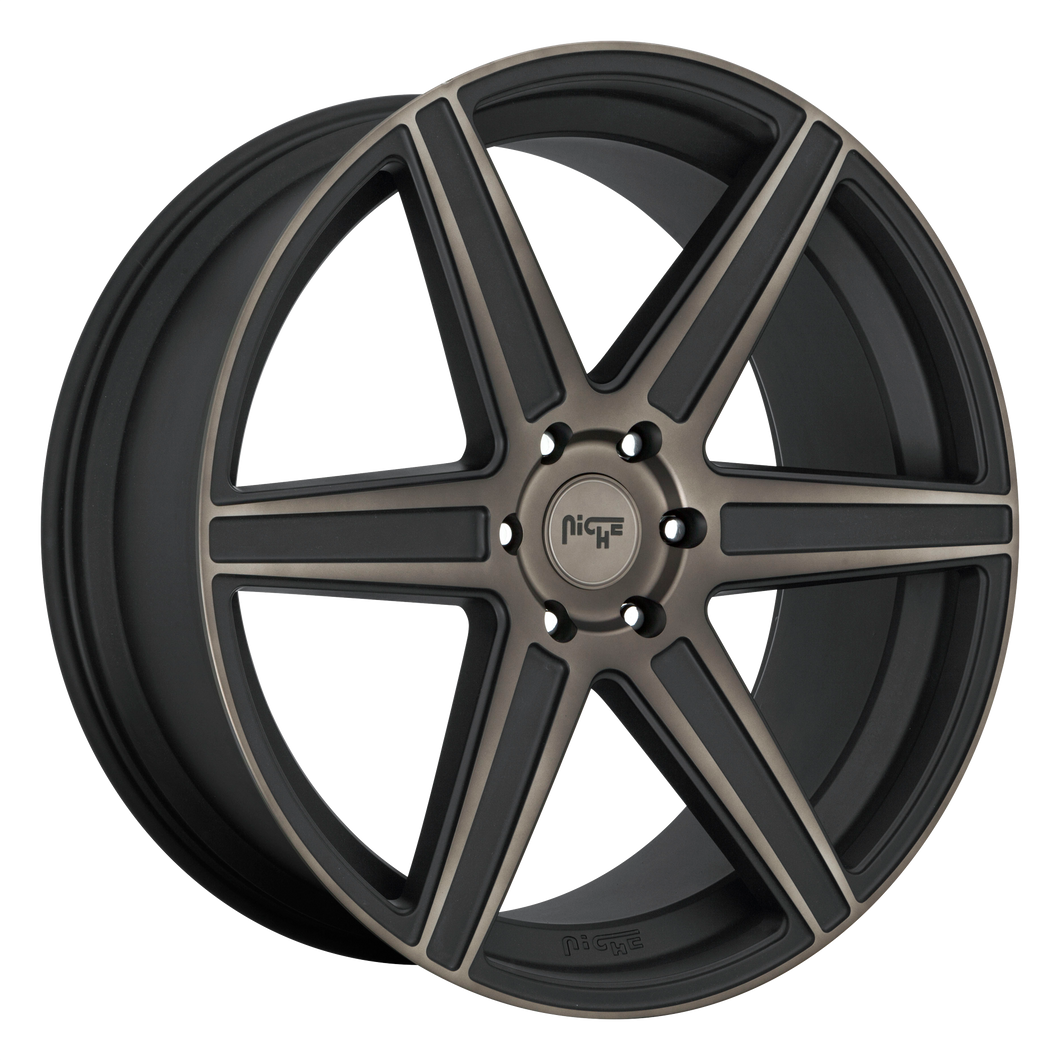 20x10.5 5x120 Niche Wheels M236 Carina Matte Machined Double Dark Tint 35 offset 72.5 hub