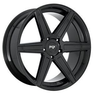 24x10 6x135 Niche Wheels M237 Carina Gloss Black 30 offset 87.1 hub