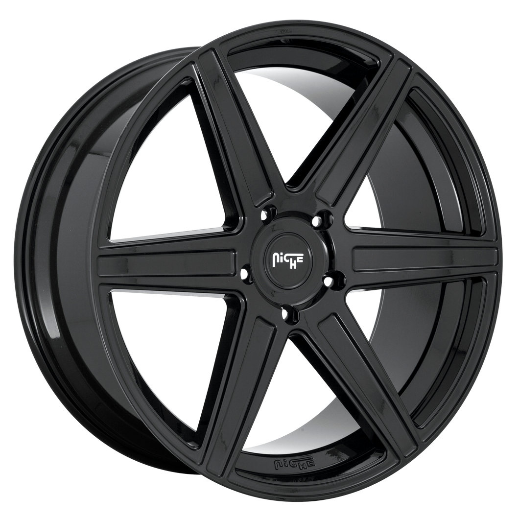 24x10 6x135 Niche Wheels M237 Carina Gloss Black 30 offset 87.1 hub