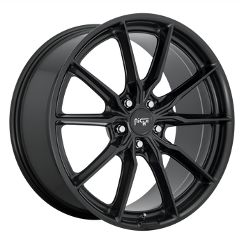 18x8 5x112 Niche Wheels M238 Rainier Matte Black 42 offset 66.56 hub