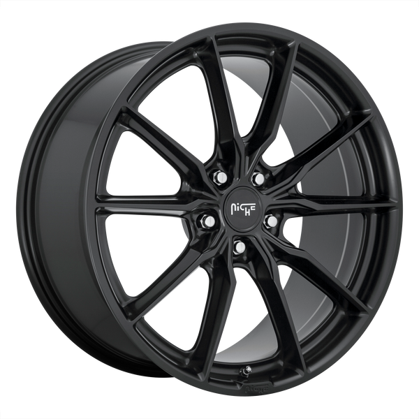 18x8 5x114.3 Niche Wheels M238 Rainier Matte Black 25 offset 72.56 hub