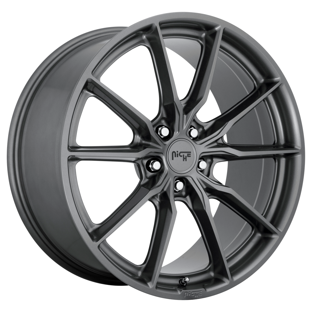 19x9.5 5x112 Niche Wheels M239 Rainier Matte Anthracite 50 offset 66.56 hub