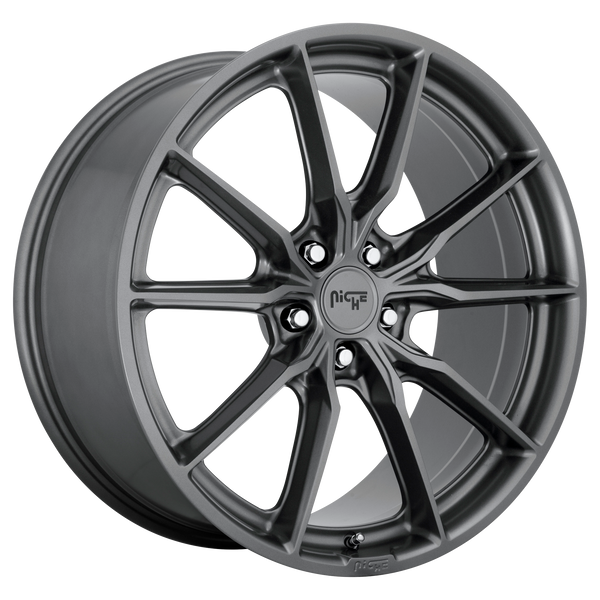 19x9.5 5x112 Niche Wheels M239 Rainier Matte Anthracite 50 offset 66.5 hub